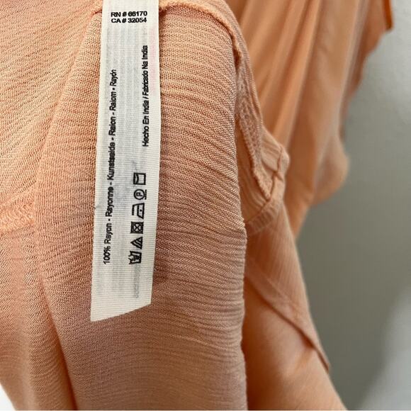 Free People Easy Morning Cutout Dress Orange Flowy Boho Maxi Women’s Size XS - Picture 11 of 12